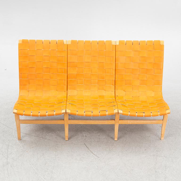 Bruno Mathsson, an "Eva" three-seater sofa, Firma Karl Mathsson, Värnamo, Sweden, 1976.