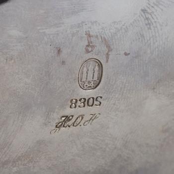 KAFFESERVIS, silver, 4 delar, varav 3 delar Danmark 1964. Vikt ca 1 118 gram.