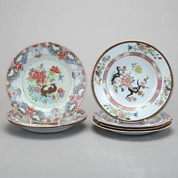 TALLRIKAR, 7 stycken. Porslin. Chien-Lung, Kina, 1736-1795.