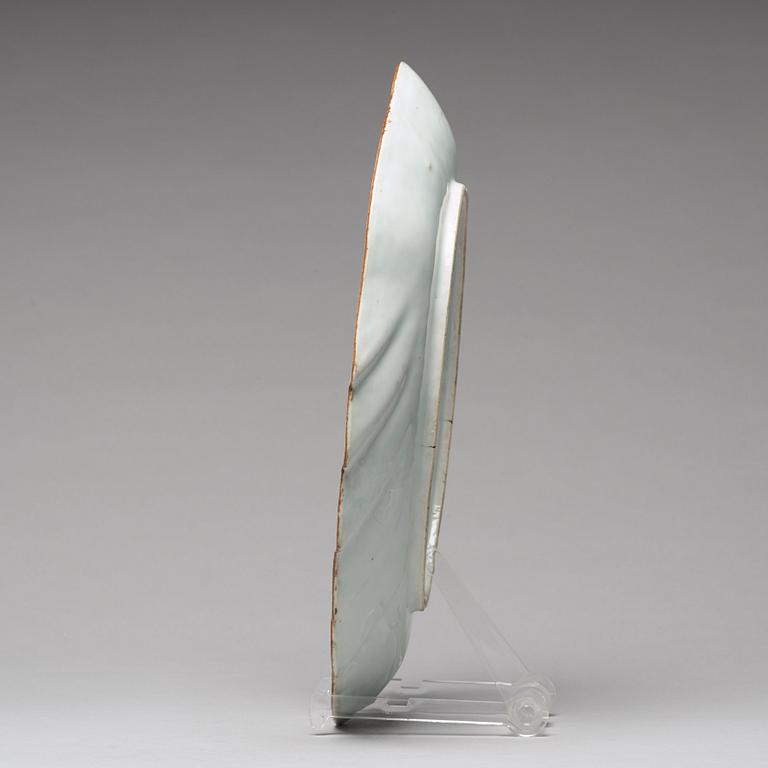 A leaf shaped dish, Qing dynasty, Qianlong (1736-95).