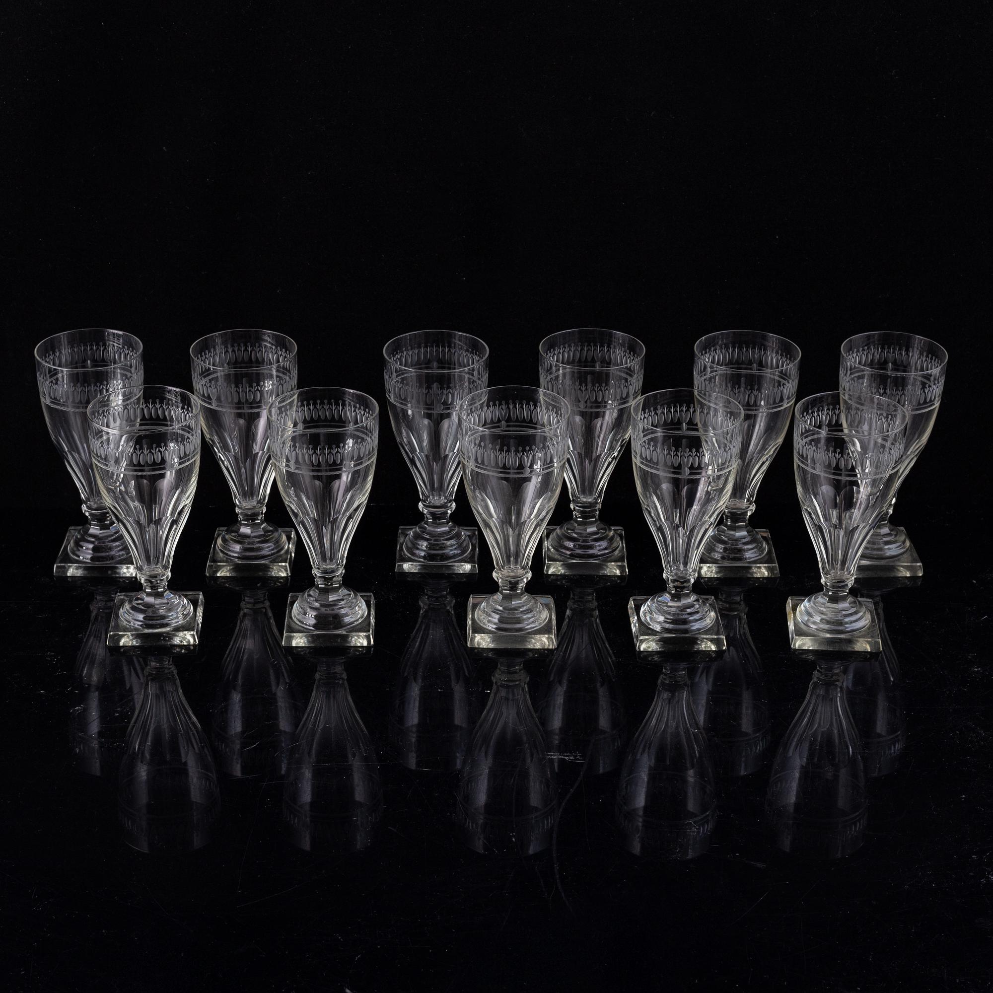 Gerda Strömberg, glasservis, 54 delar, "Säby",   Strömbergshyttan.