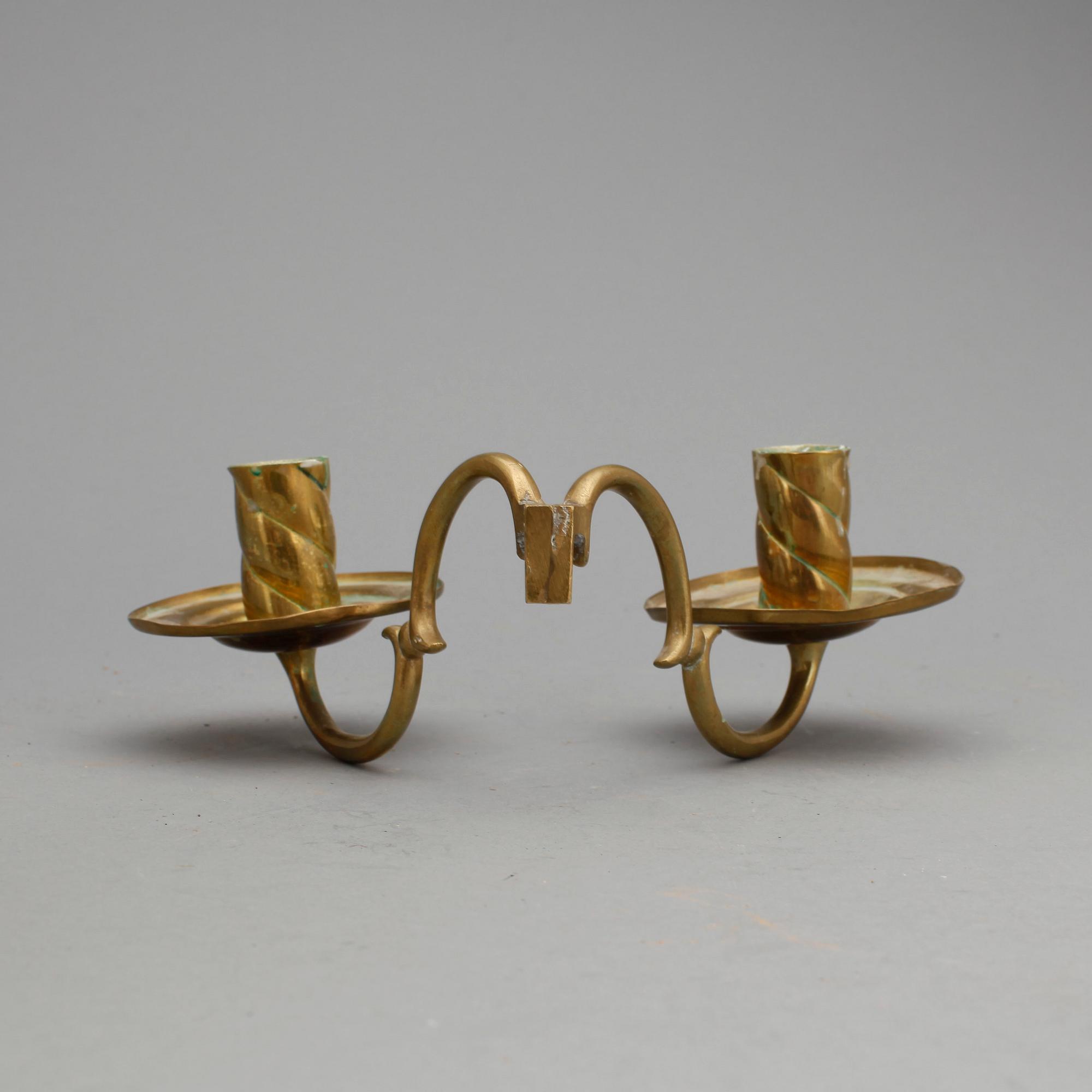 LJUSPLÅT, mässing, barockstil, 1800-tal.