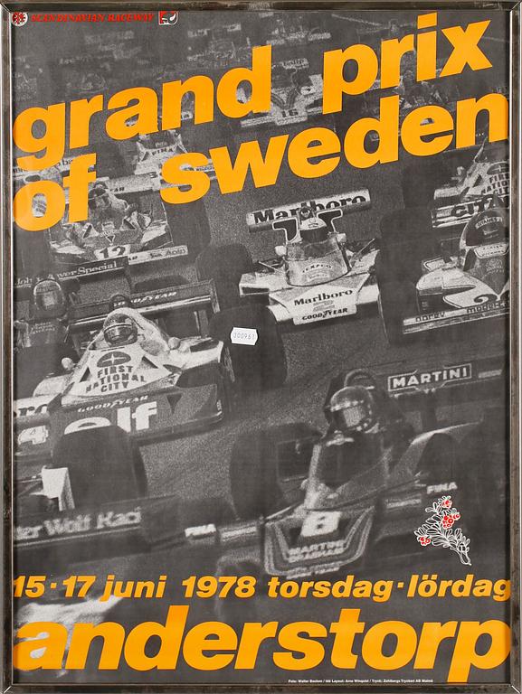 AFFISCHER, 4 st, Grand Prix Anderstorp 76-79.