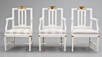 SALONGSGRUPP, 4 delar, gustaviansk stil, 1900-tal.