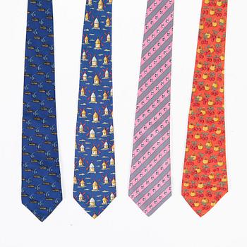 Hermès, slipsar, 4 st.