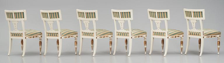 A set of six late Gustavian chairs by M Lundberg.