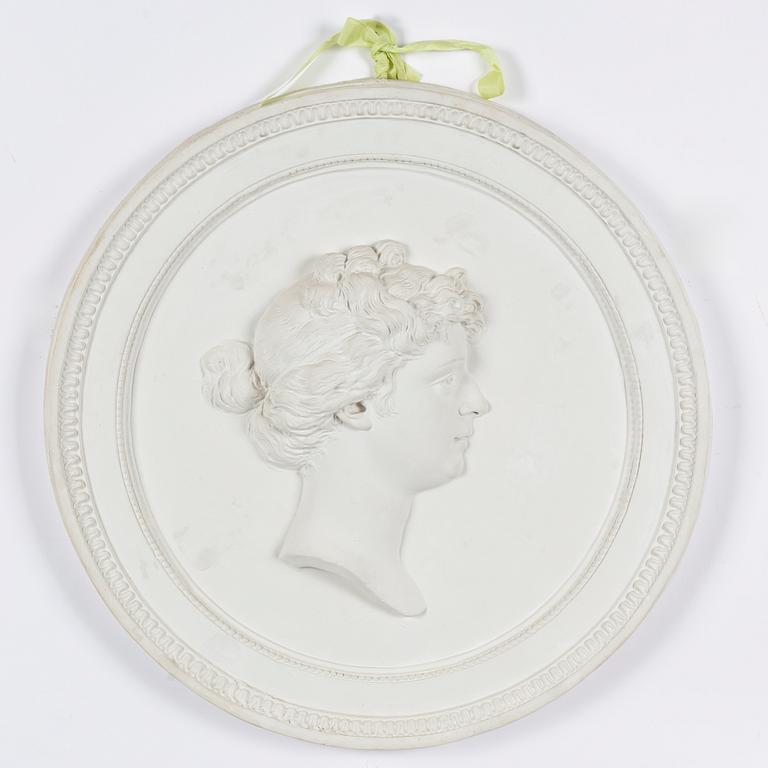 Johan Tobias Sergel, after, a plaster relief depicting Martina von Schwerin, 20th century.
