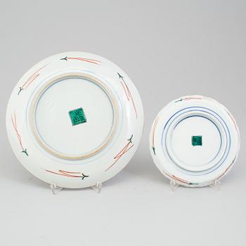 Two Japanese ko-kutani dishes, Meiji period (1868-1912).