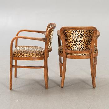 A set of two early 1900s Thonet armchairs.