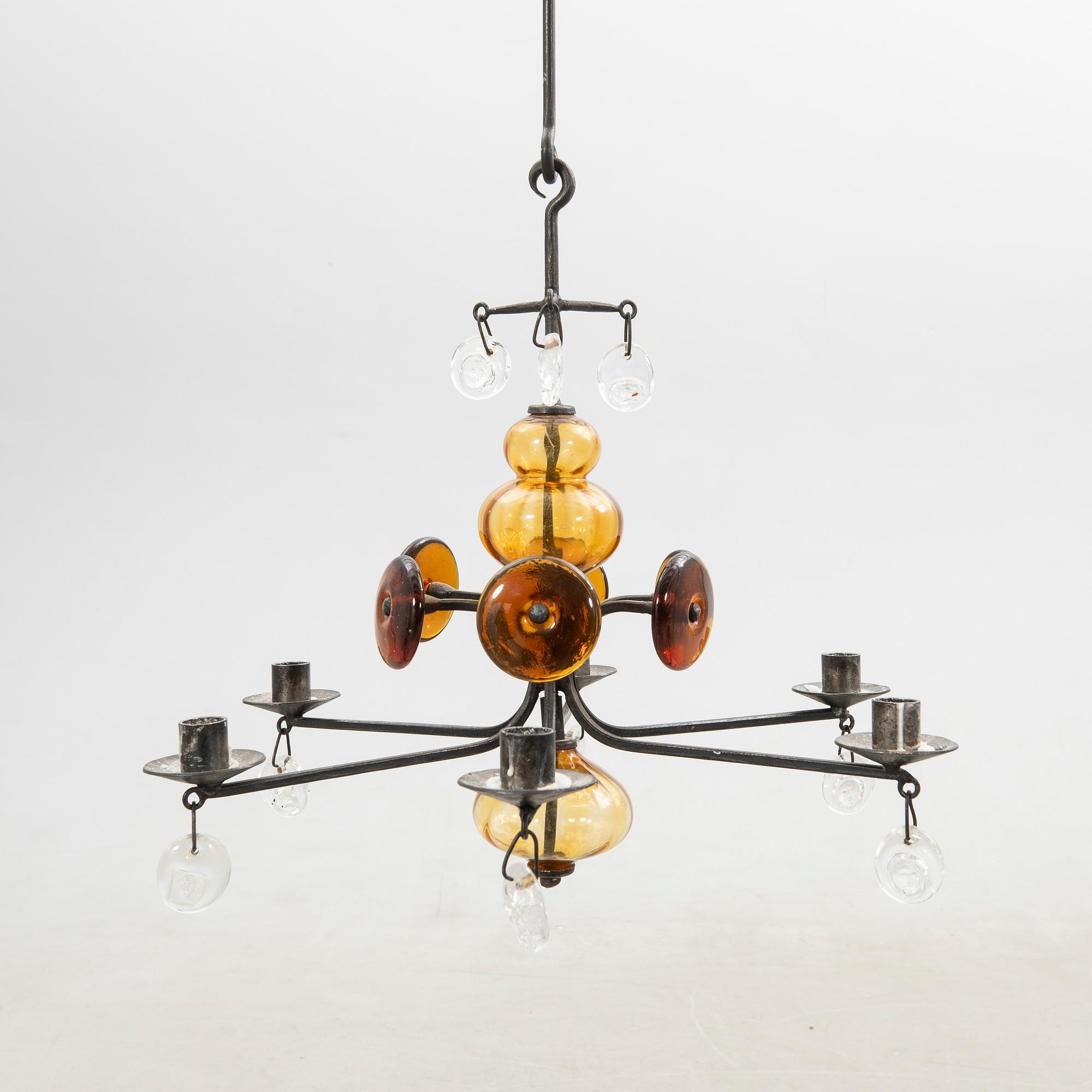 Erik Höglund, chandelier, Boda Smide, late 20th century.
