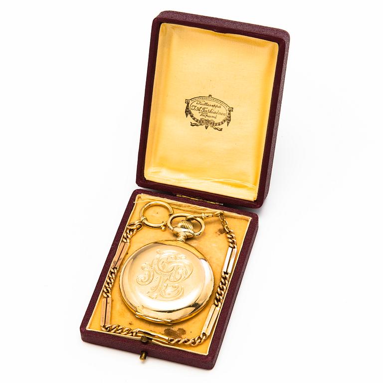ZENITH TASKUKELLO 14K kultaa, ankkurikäynti, pleksilasi, pieni sekuntiviisari. 50 mm.