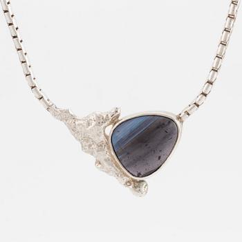 COLLIER "Bergslagssmycke" med blå slaggsten.