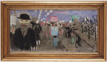 Ragnar Sandberg, Cityscape with tram and people.