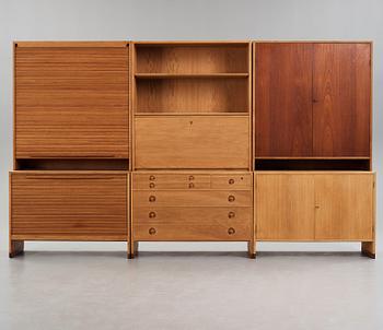 HANS J WEGNER, a set of three bookcases, "RY8", Ry Møbler, Denmark 1950's.