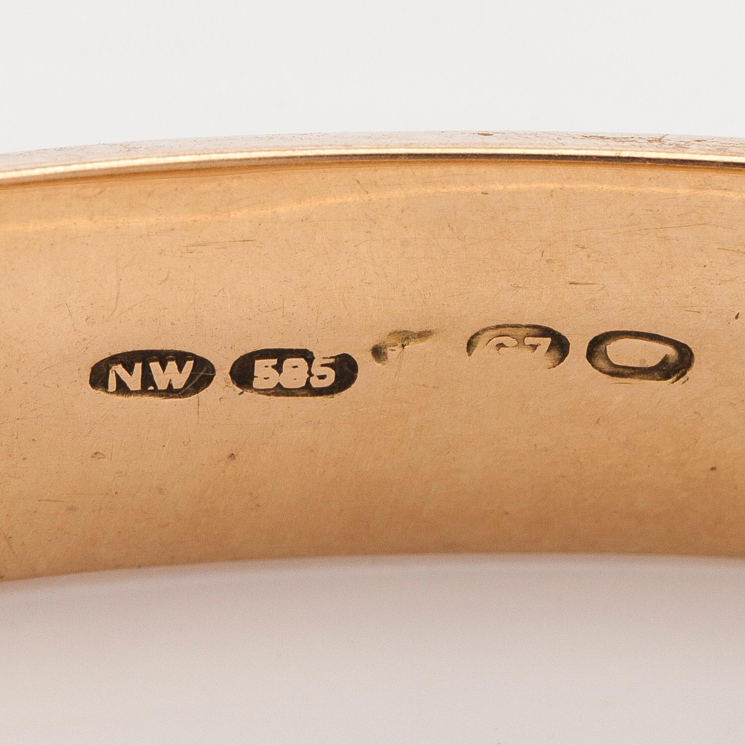 Armring, 14K guld, Westerback, Helsingfors 1950-tal.