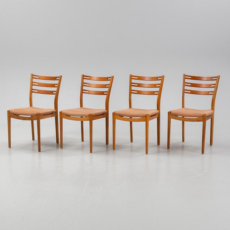 Helge Sibast, A set of four oak and teak chairs, Sibast Furniture, Denmark, mid 20th Century.