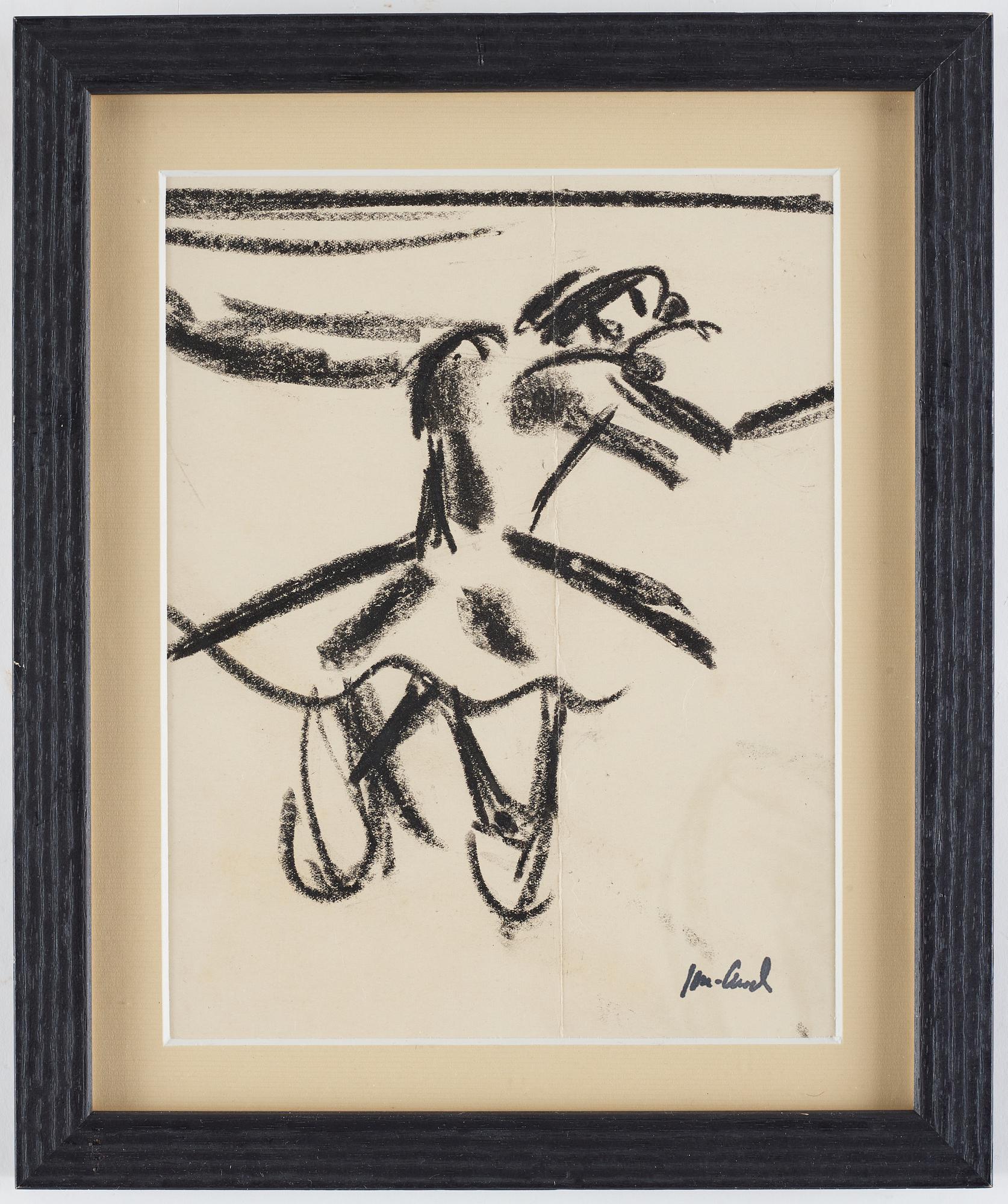 John Jon-And, 2 pieces, pastel on paper, signed with stamp and lithograph, 1922, signed with stamp. (2).