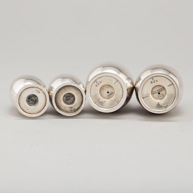 GUNDORPH ALBERTUS, ströare, 4 st, sterlingsilver, Georg Jensen, Danmark, olika stpl 1920-tal-1954.