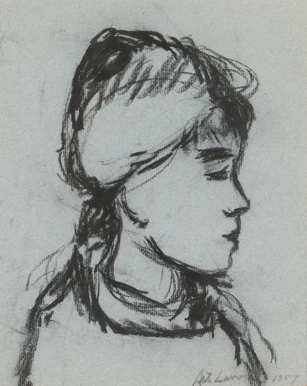 Ahti Lavonen, crayon, signed and dated 1957.