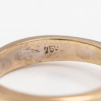 Ring, 18K guld med en briljantslipad diamant.