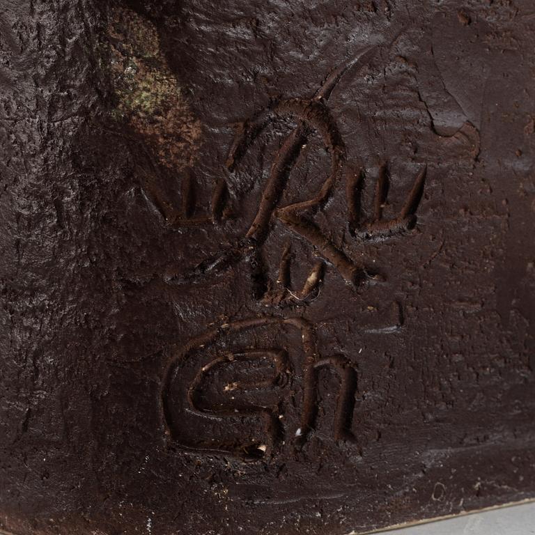 GUNNAR NYLUND, a stoneware sculpture of a water carrier, Rörstrand, Sweden mid 20th century.