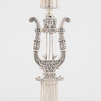 A pair of Swedish silver candlesticks, mark of Adolf Zethelius 1823.