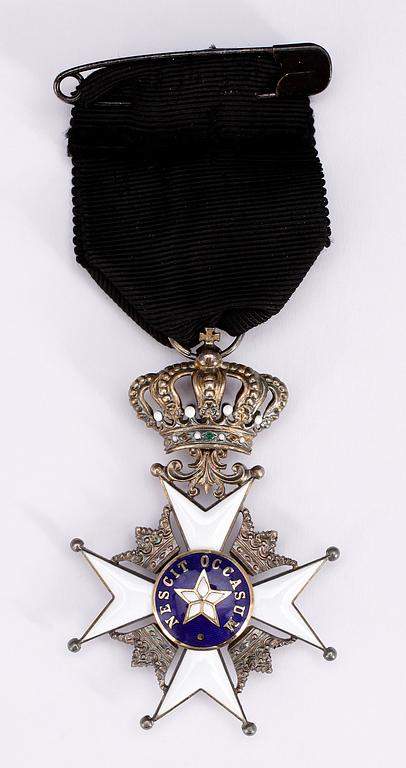 ORDENSTECKEN, Nordstjärneorden, svart band. 1900-tal.