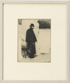 Axel Fridell, "Man i kappa" (Konstnären Arvid Knöppel).