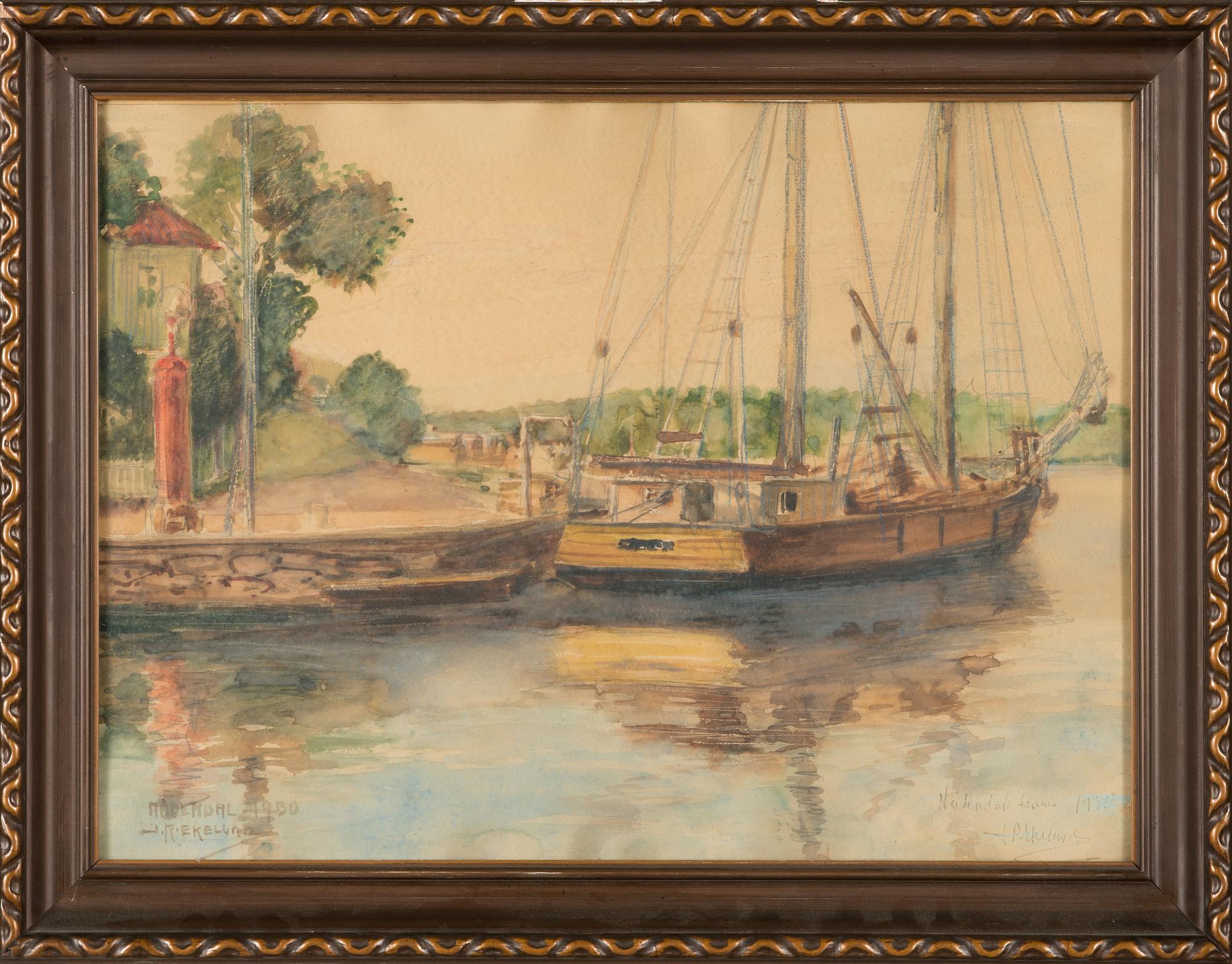 John Rafael Ekelund, watercolour, signed and dated 1930.