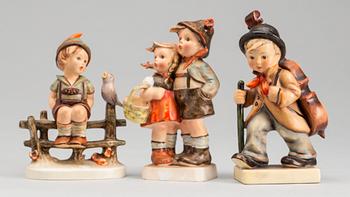 FIGURINER, 3 st, porslin, Hummel.