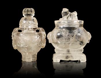 1346. A set of two rock crystal censers, early 20th Century.