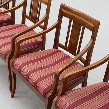 A set of four armchairs,  first half of the 20th century.