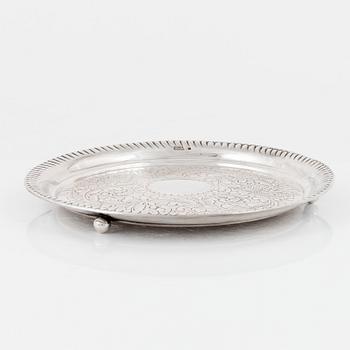 Jacob Langleben, salver, silver, London 1899.