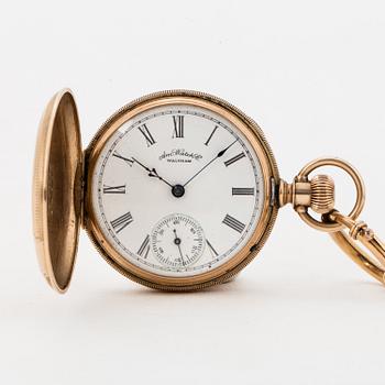 Am Watch Co, Waltham, pocket watch, 40 mm, hunter.