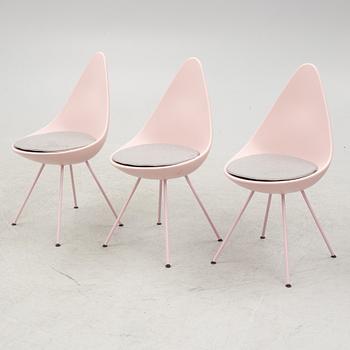Arne Jacobsen, chairs, 6 pcs, "Drop chair", Fritz Hansen, Denmark, 2020.