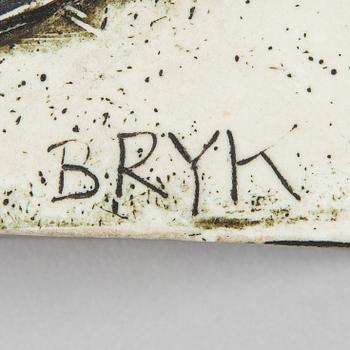 Rut Bryk, a stoneware wall relief, signed BRYK.