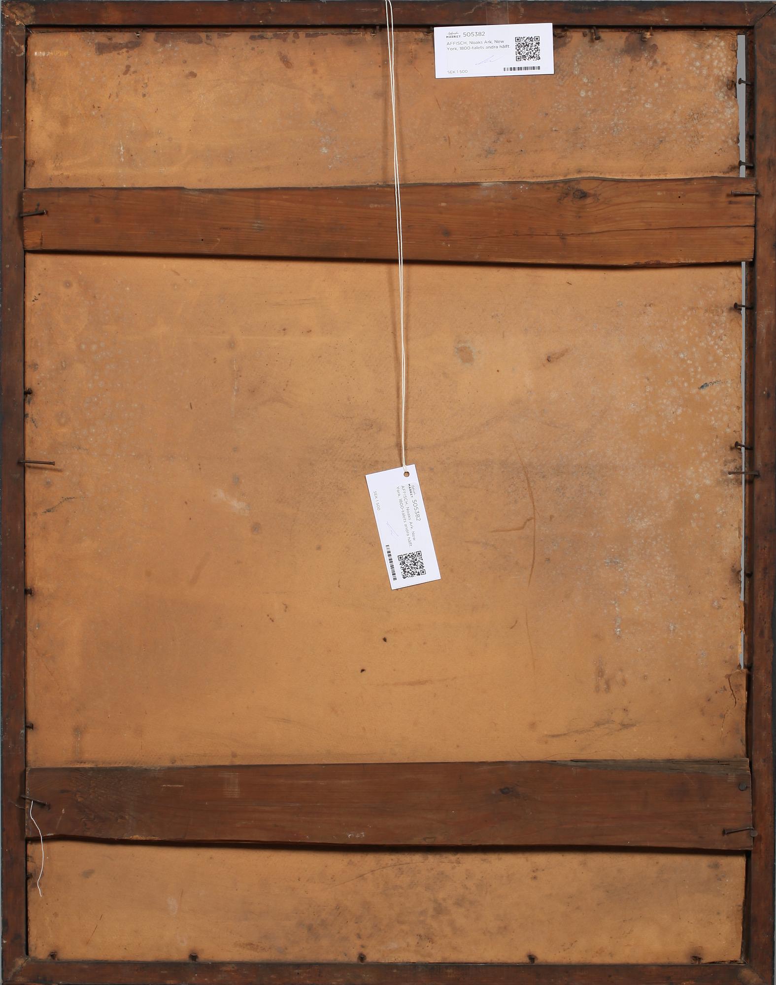 AFFISCH, Noaks Ark, New York, 1800-talets andra hälft.