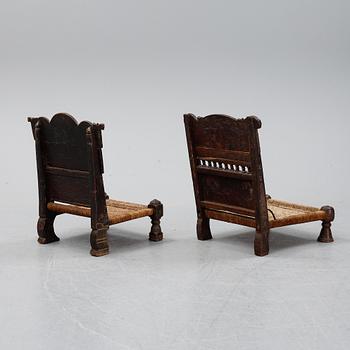 Two chairs, probably India, ca 1900.