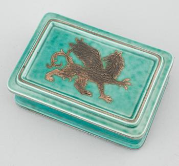 A stoneware box by Wilhelm Kåge for Gustavsberg, 20th century.