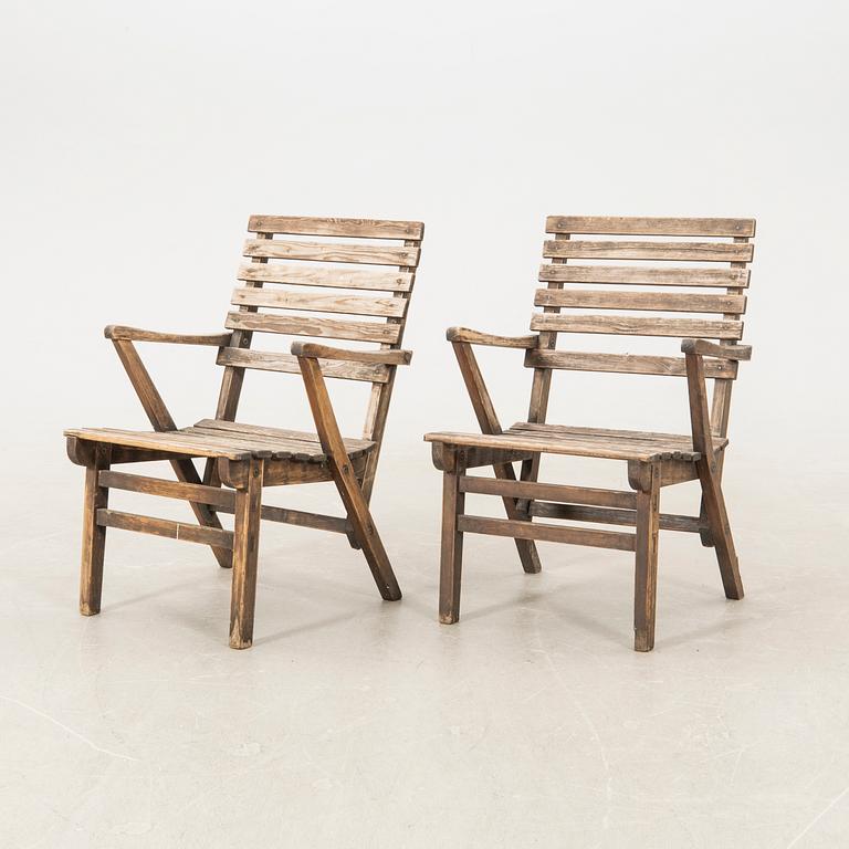 Carl Malmsten, trädgårdsmöbel 3 dlr "Bergshamra" Ingelsta-verken Södertälje 1900-talets senare del.