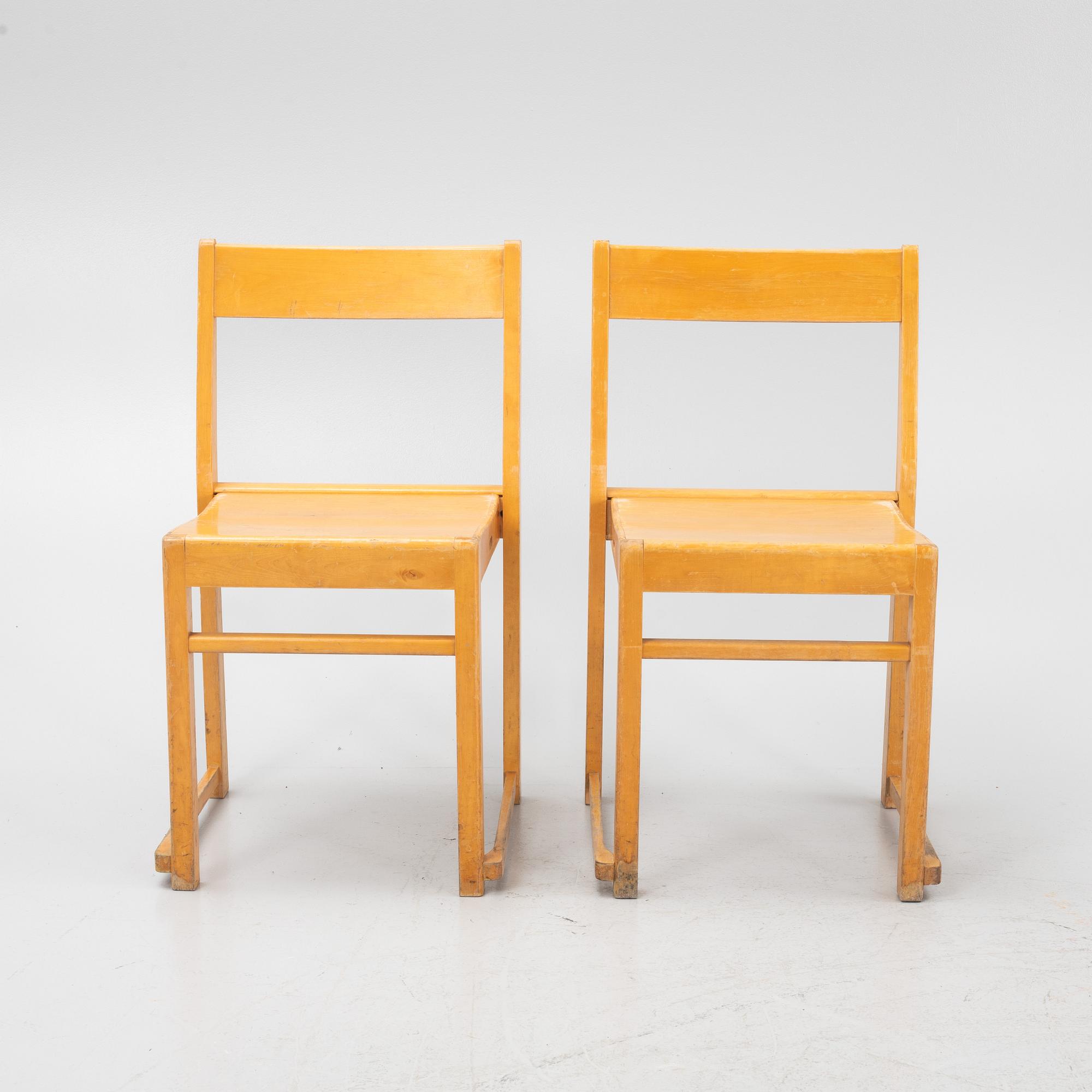 Sven Markelius, stolar, 6 st, "Orkesterstolen", 1900-talets mitt.