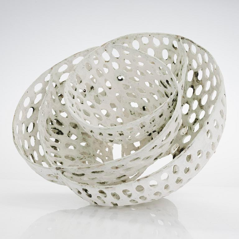 Kristina Riska, a ceramic 'Basket sculpture' signed KR.