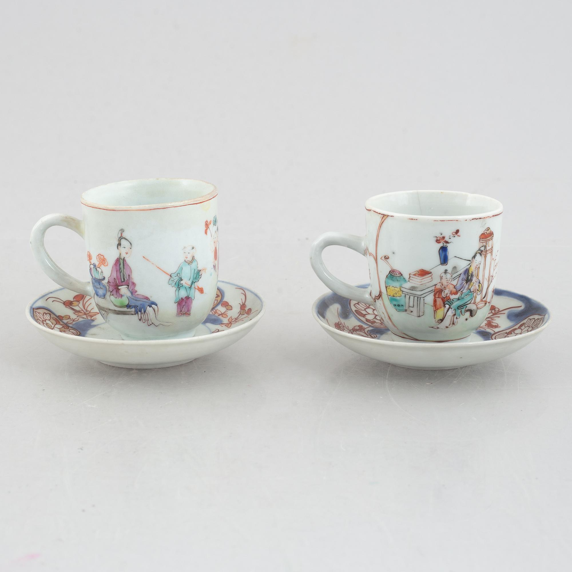 A group of 11 Chinese export porcelain pieces, Qing dynasty, 18th century.