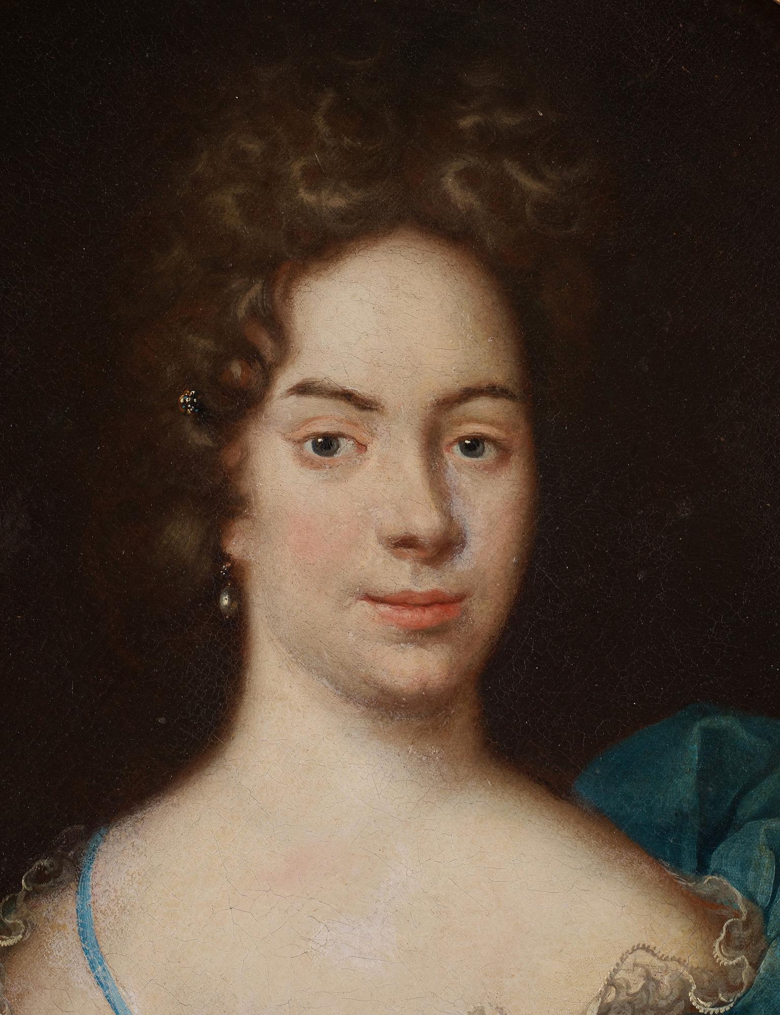 David Klöcker Ehrenstrahl, Young lady with a blue cloak.