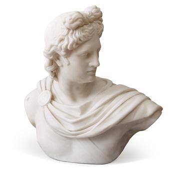 683. An Apollo di Belvedere marble bust after the antique circa 1900.
