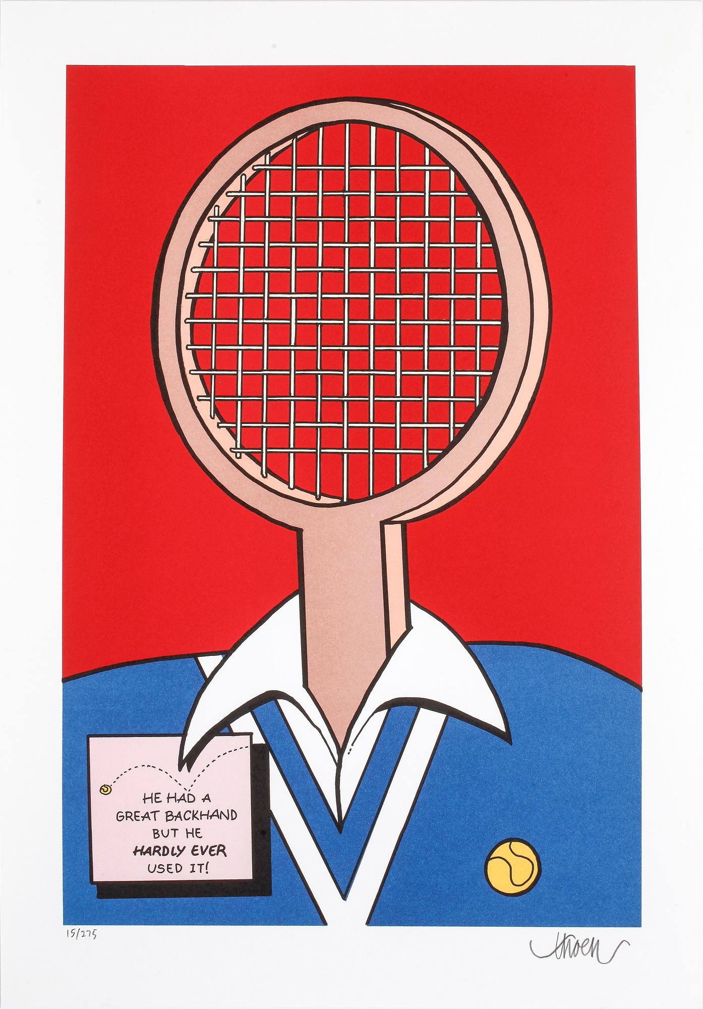 PETTER THOEN, "He had a great backhand...", offsetlitografi, signerad och numrerad 15/275.