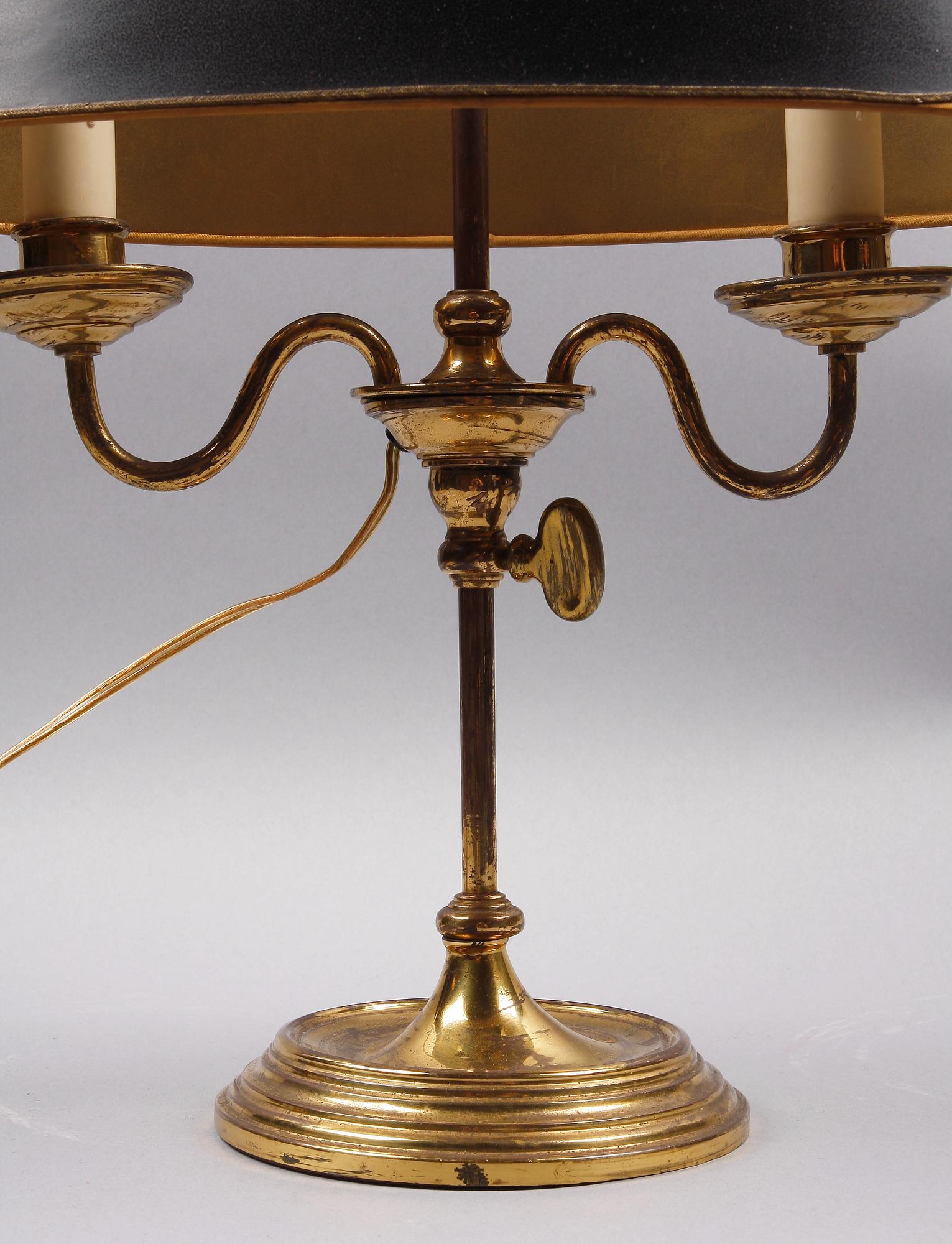 BOUILLOTTELAMPA, mässing. 1900-tal.