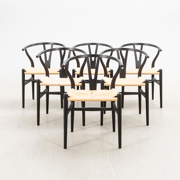 Hans J. Wegner, chairs, 6 pcs, CH-24 "The Y Chair" Carl Hansen & Son Denmark 21st century.