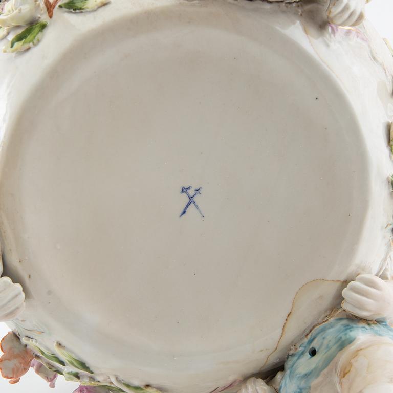 Goblet on foot Rococo style Germany mid 20th century porcelain.