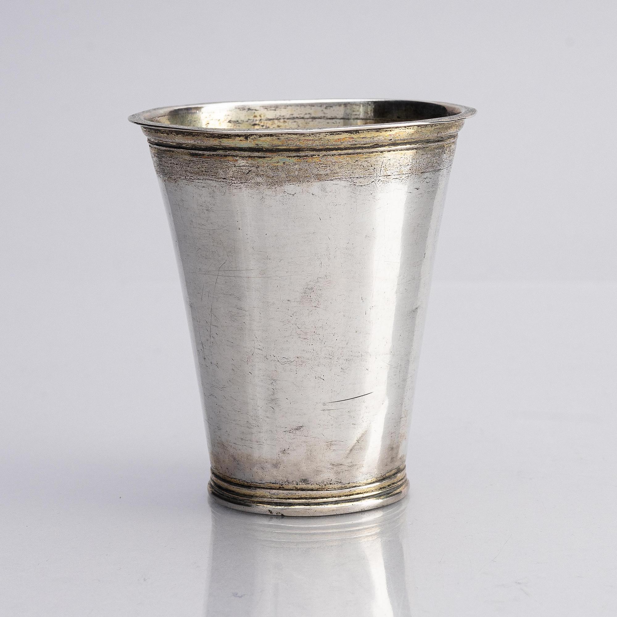 A Swedish early 18th century parcel-gilt silver beaker, mark of Salomon Feiff, Stockholm 1704.